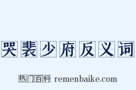 哭裴少府反义词是什么意思的图片